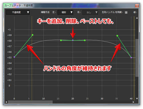 2. カーブエディタ_ハンドル維持