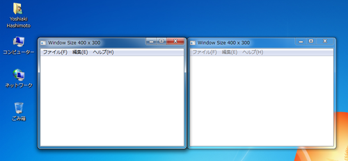 Windows7のウィンドウサイズ