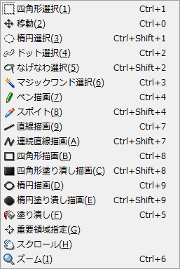 [編集モード]メニュー