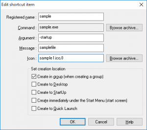 edit shortcut item