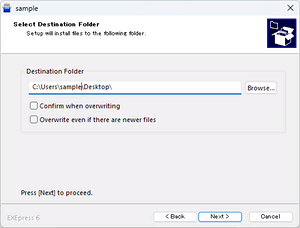 specify default extraction folder